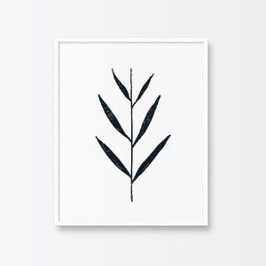 Printable Art Fern Leaf Illustration Black and White - Etsy