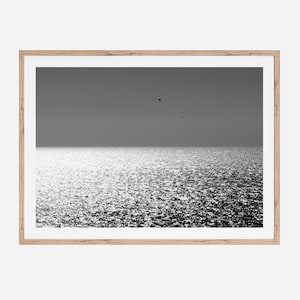 Simple Seascape Photography in Black and White - Printable Wall Art.