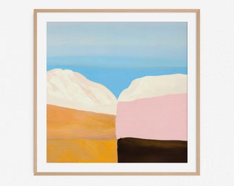 Landscape Painting Series No.19. Minimal abstract colorful artwork. Download files and print from home.