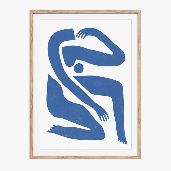 Blue Body Abstract Illustration. Printable Artwork. Download the files and print from home.