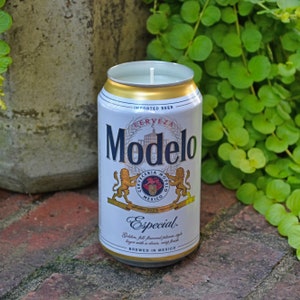 Modelo Especial CANdle upcycled from a discarded beer can