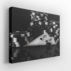 Poker Wall Art | Poker Canvas Art | Poker Wall Decor | Playing Cards Canvas | Black Canvas | Texture Canvas Art | 3 Panels Canvas Wall Art