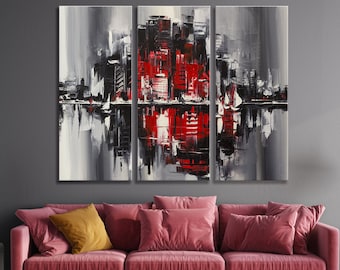 Large Abstract Printing Canvas | Texture Contemporary Modern Art Decor | Watercolor Painting | Colorful Wall Art | 3 Panels Canvas Wall Art