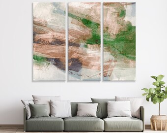 Large Texture 3 Panels Canvas Wall Art | Abstract Art | Contemporary Abstract Print | Modern Art Decor | Watercolor Painting | Colorful Art
