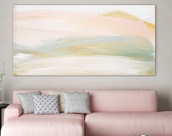 Large Abstract Printing Texture Home Decor | Contemporary Modern Wall Art | Watercolor Painting Colorful Wall Art | 3 Panels Canvas Wall Art