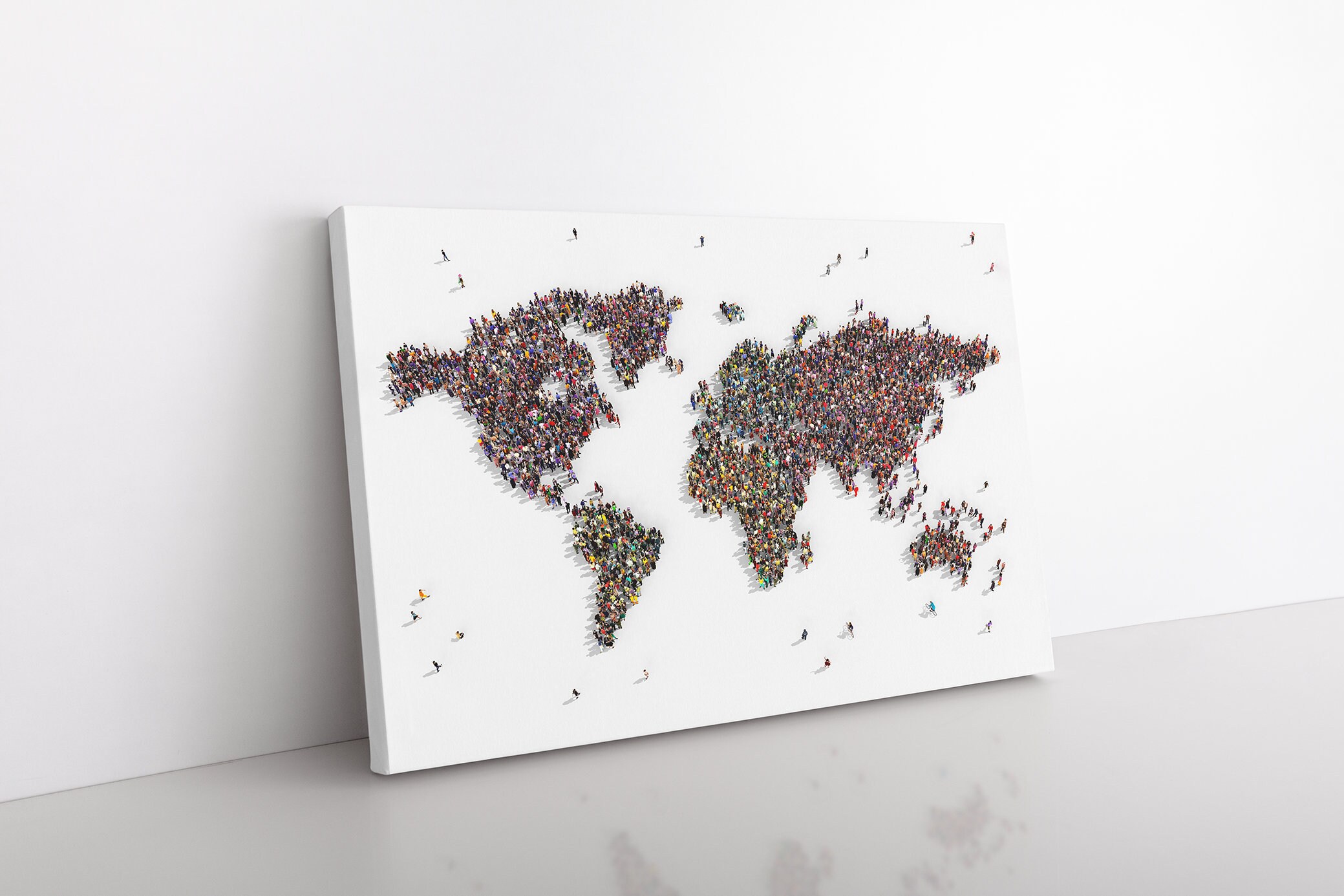 World Map | Travel Map | Large Living Room Decor | Original Abstract ...