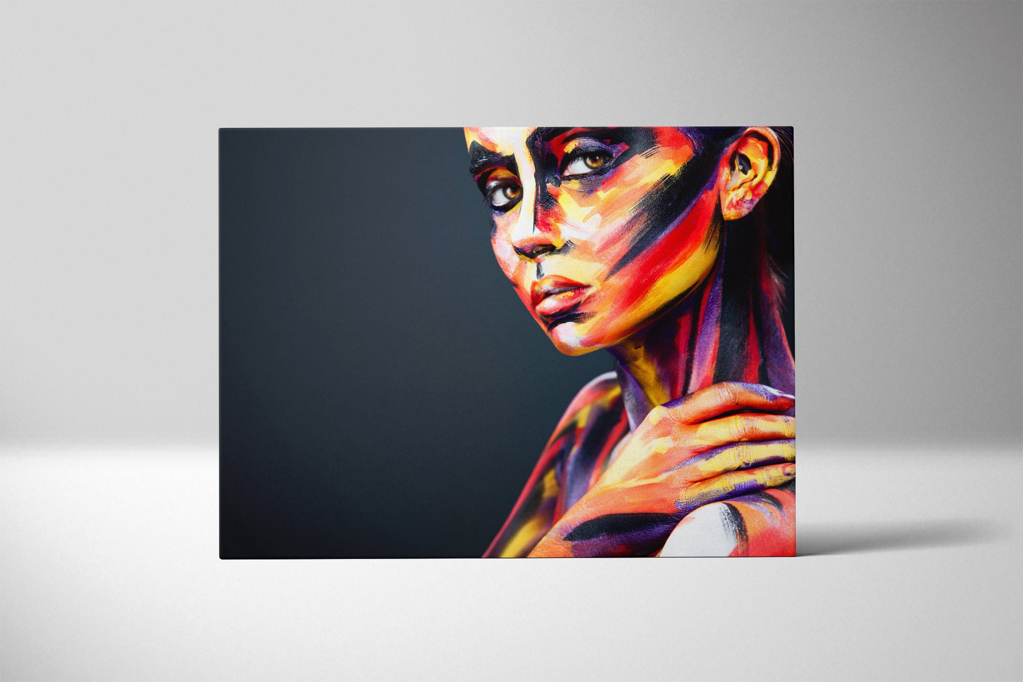 Canvas Wall Art Painting Abstract Face Art Colorful Female - Etsy