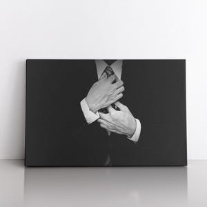 Black Suit Portrait Businessman Canvas Wall Art Abstract Minimalist Home Decor Modern Original Canvas Painting Print Original Contemporary