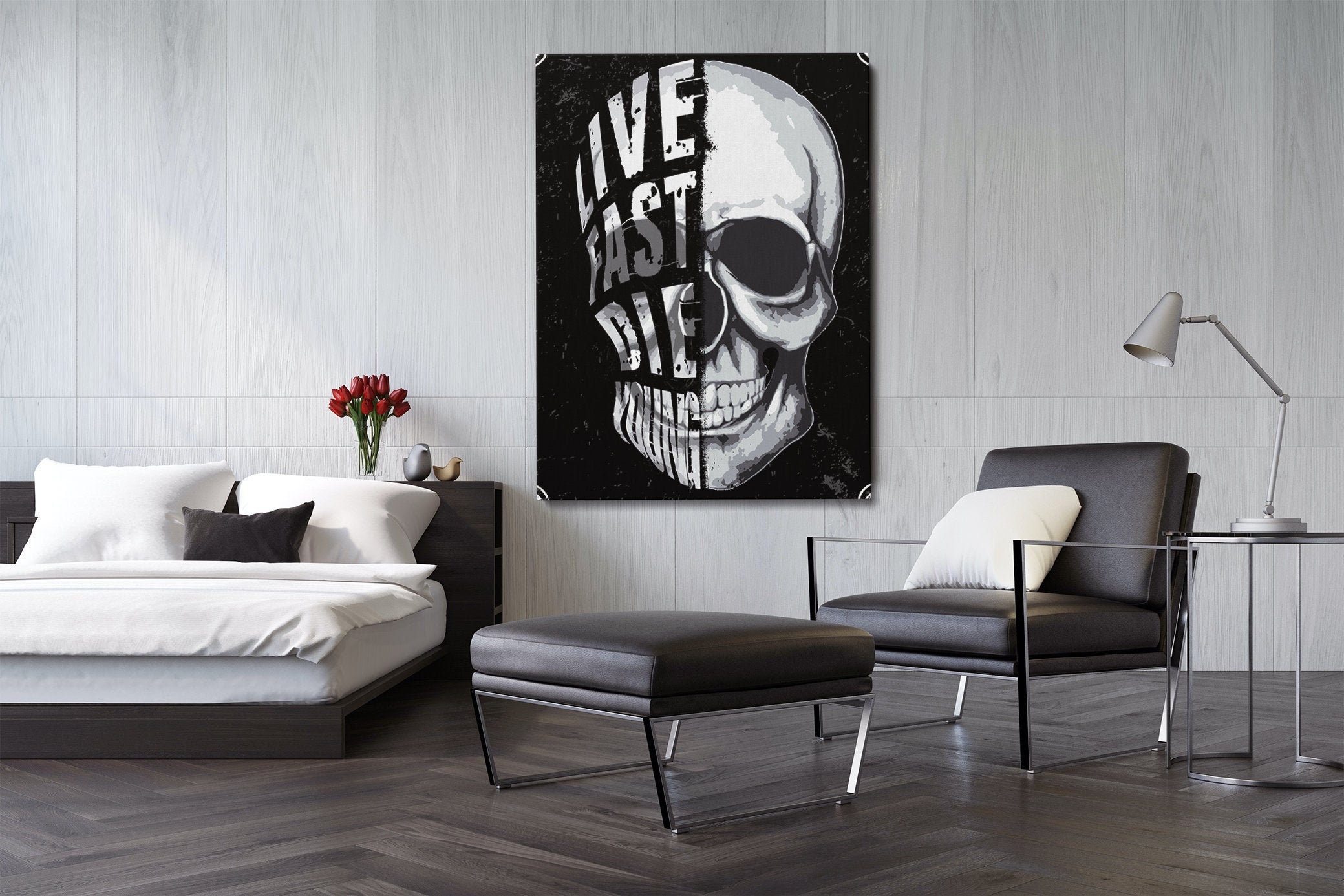 Skull Canvas Wall Art Skull Art Print Abstract Canvas Etsy UK