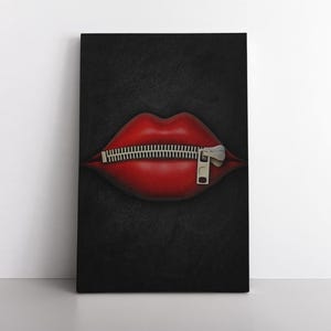 Red Lips Canvas Wall Art | Lips Wall Art | Sexy Lips | Living Room Lips Decor | Colorful Art | Fashion Red Lips Beauty Room Decor