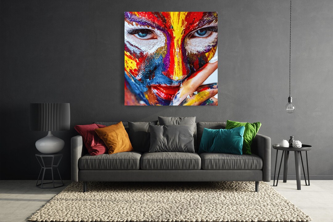 Canvas Wall Art Painting | Abstract Face Art Colorful | Female Face ...
