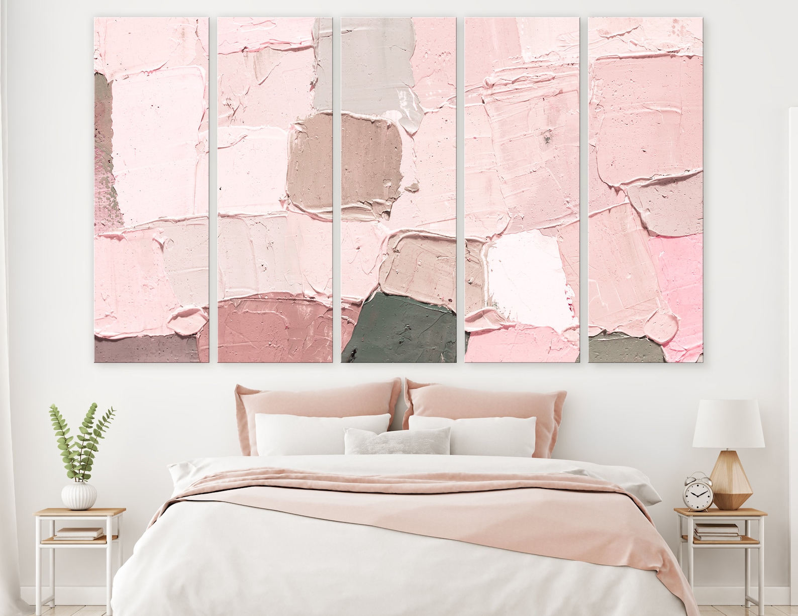 Large Abstract Art | Abstract Print | Blush Pink Canvas Decor ...