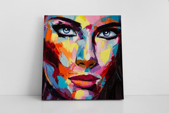 Colorful Abstract Face Paint Canvas Wall Art - Canvas Prints, Prints for  Sale, Canvas Painting, Home Decor
