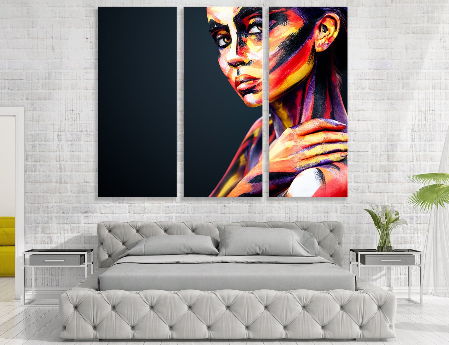 Canvas Wall Art Painting Abstract Face Art Colorful Female - Etsy
