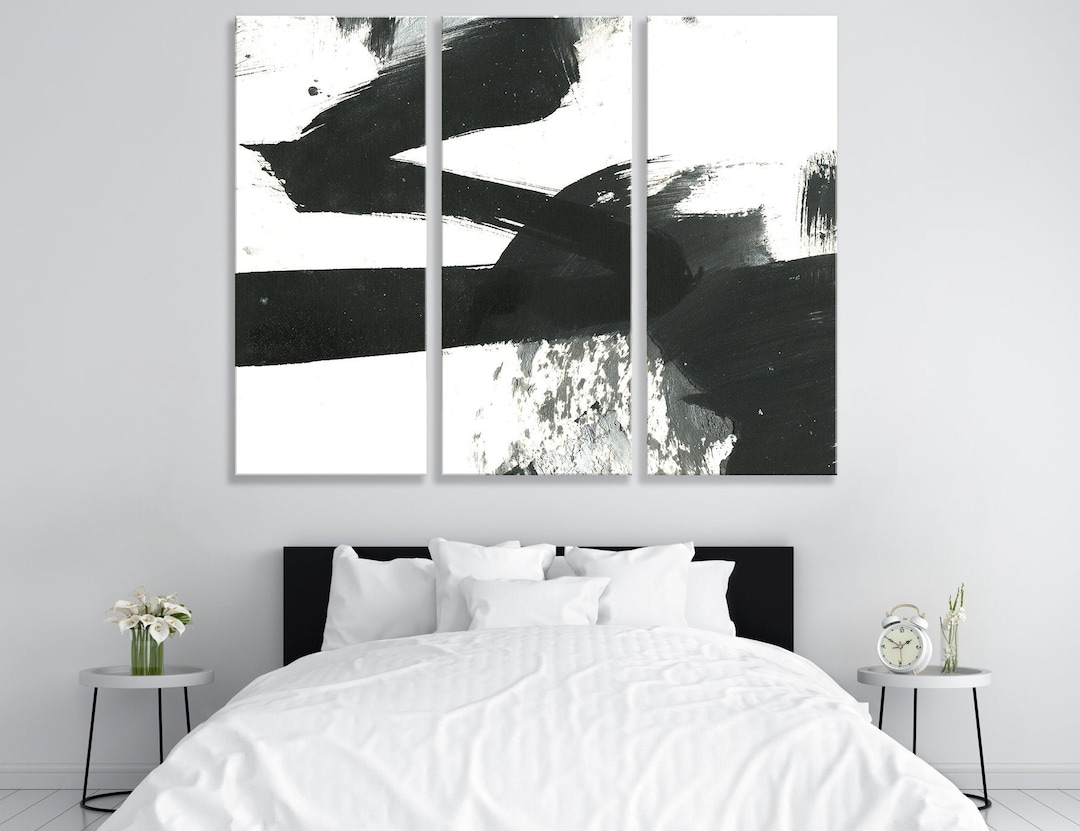 Original Large Abstract Art | Black and White Canvas | Home Decor ...