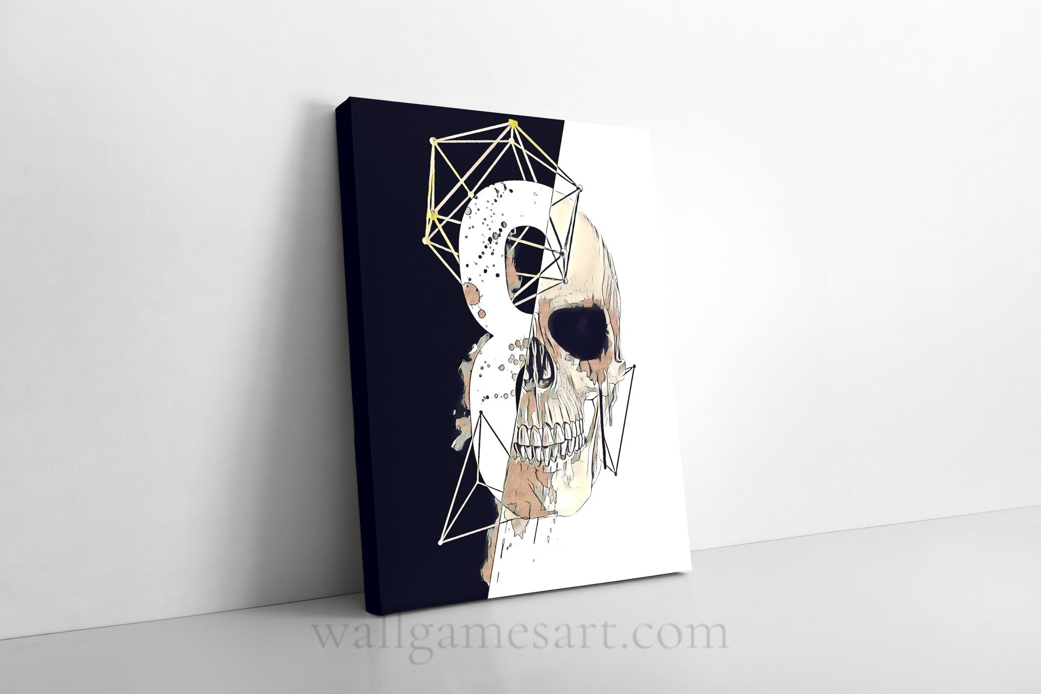 Skull Canvas Print Skull Art Print Wall Painting Texture Etsy