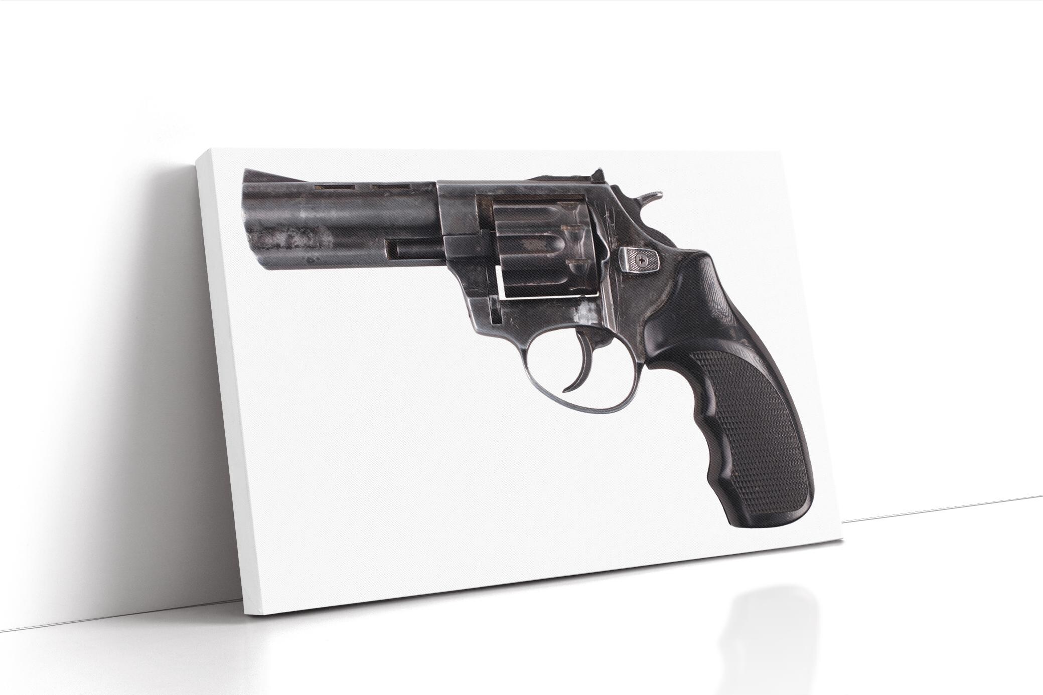 Revolver Isolated White Background Antique Retro Handgun Old Firearm ...