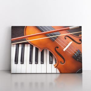 Piano Music Canvas Art | Violin Home Decor | Music Abstract Art | Modern Wall Art Painting | Abstract Watercolor | 3 Panels Canvas Wall Art
