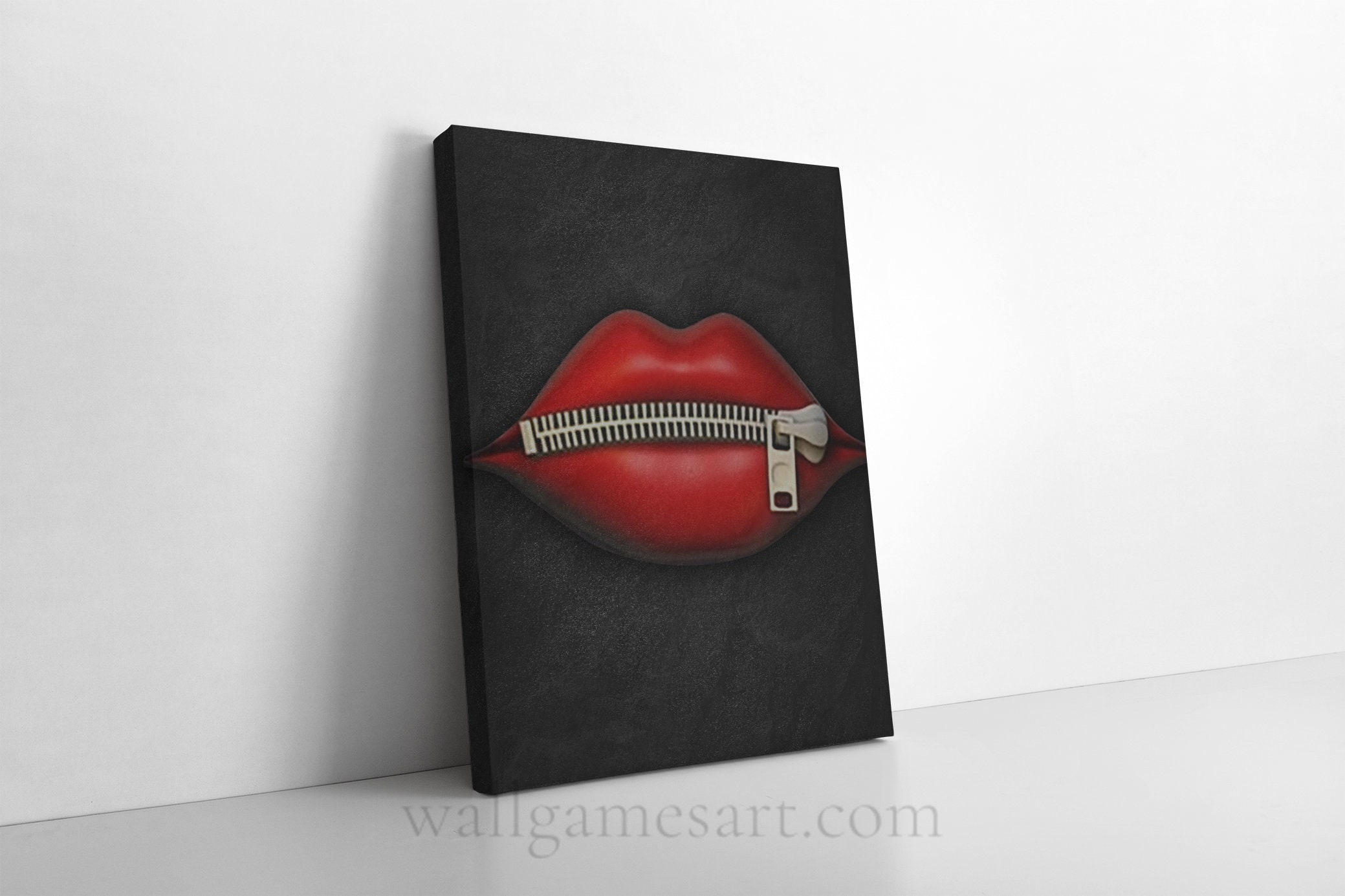 Red Lips Canvas Wall Art Lips Wall Art Sexy Lips Living Etsy