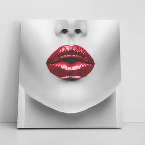 Red Lips Art | Beauty Fashion | Lips Wall Art | Sexy Lips | Canvas Wall Art | Living Room Lips Decor | Colorful Wall Art | Abstract Art