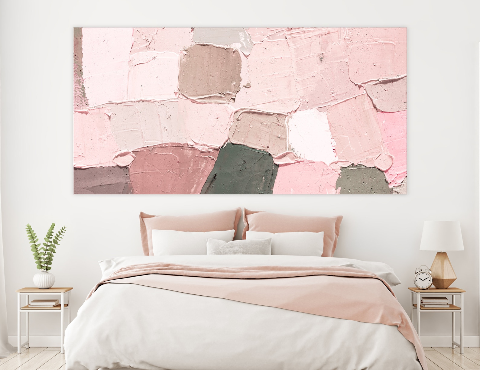 Large Abstract Art | Abstract Print | Blush Pink Canvas Decor ...