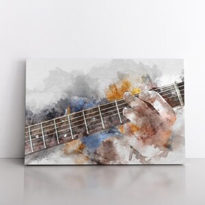 Guitar Wall Art | Abstract Musical Instrument | Texture Canvas Art | Large Minimalist Modern Home Decor | Original Contemporary Painting