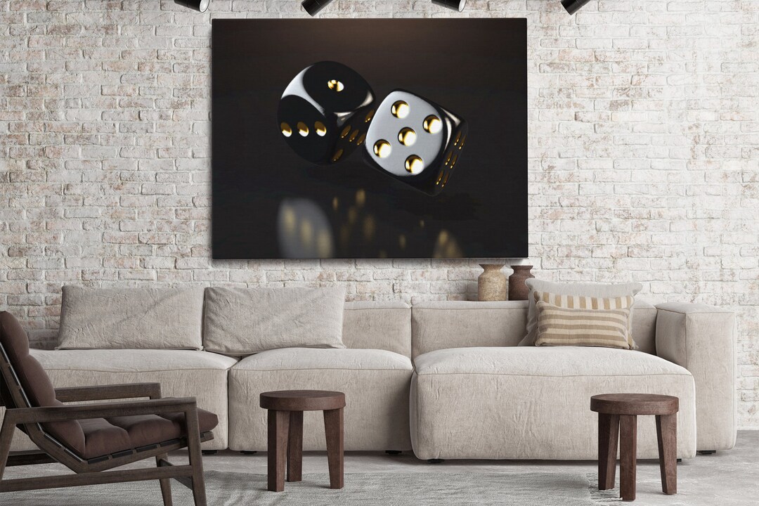Roll the Dice Canvas Wall Art Dice Canvas Game Room Decor Casino Wall