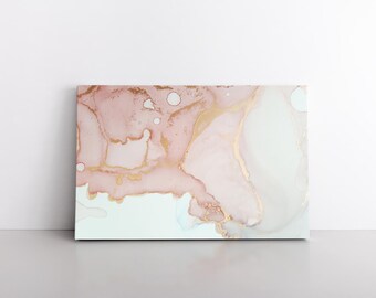 Pink Grey Gold Marble Large Abstract Painting Texture | Rose Gold Glitter Dust Modern Home Decor | Colorful Print | Canvas Wall Art
