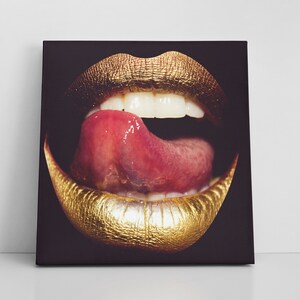 Abstract Lips Art | Beauty Fashion | Lips Wall Art | Sexy Lips | Canvas Wall Art | Living Room Lips Decor | Colorful Wall Art | Abstract Art