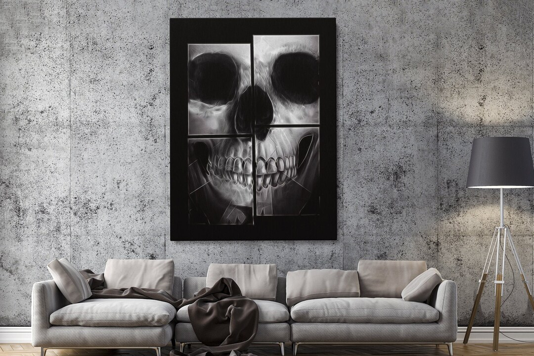 Skull Canvas Wall Art Skull Art Print Abstract Canvas Texture Canvas