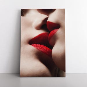 Red Lips Canvas Wall Art | Lips Wall Art | Sexy Lips | Living Room Lips Decor | Colorful Art | Fashion Red Lips Beauty Room Decor
