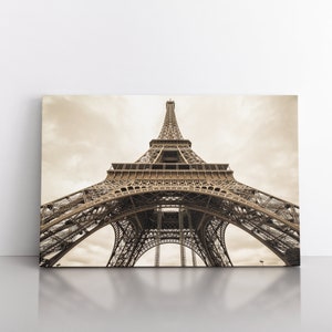 Eiffel Tower Paris France Wall Art | Paris Painting | Modern Living Room Decor | Large Abstract Art | Original Print Texture Canvas Art