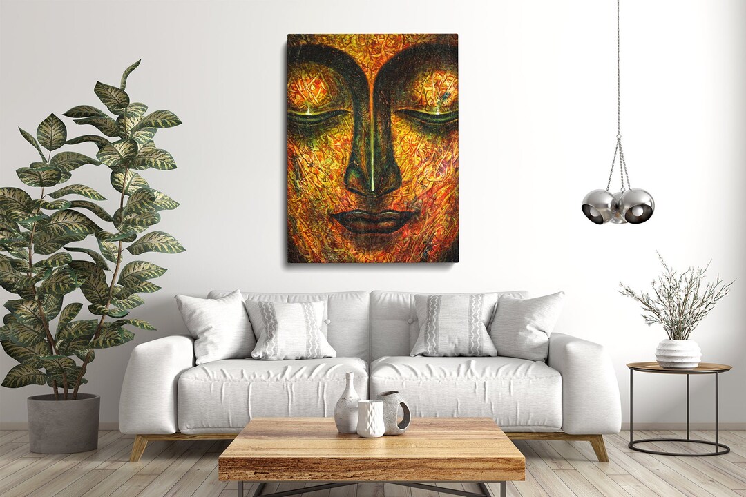 Buddha Face | Canvas Art | Painting Wall Picture | Buddha Art | Living ...