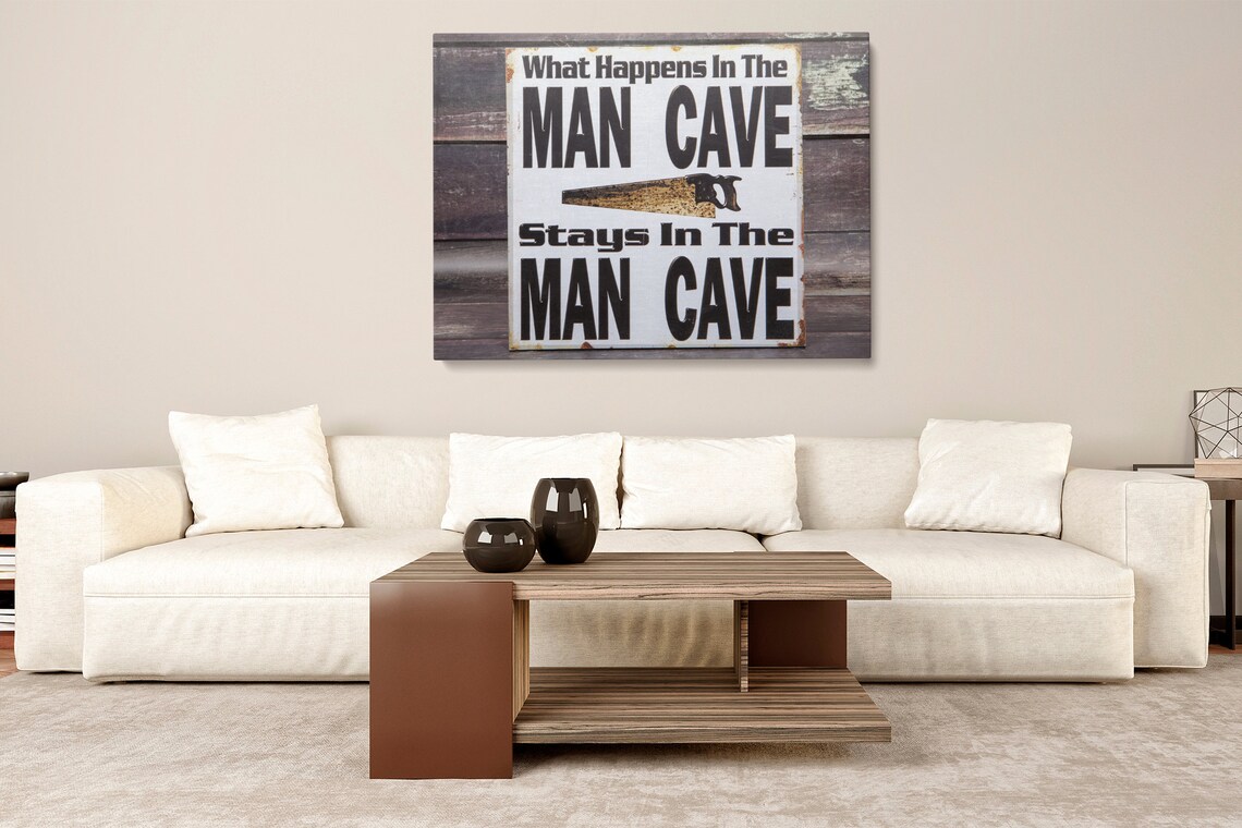 Man Cave Canvas Wall Art Motivational Canvas Large Art Etsy