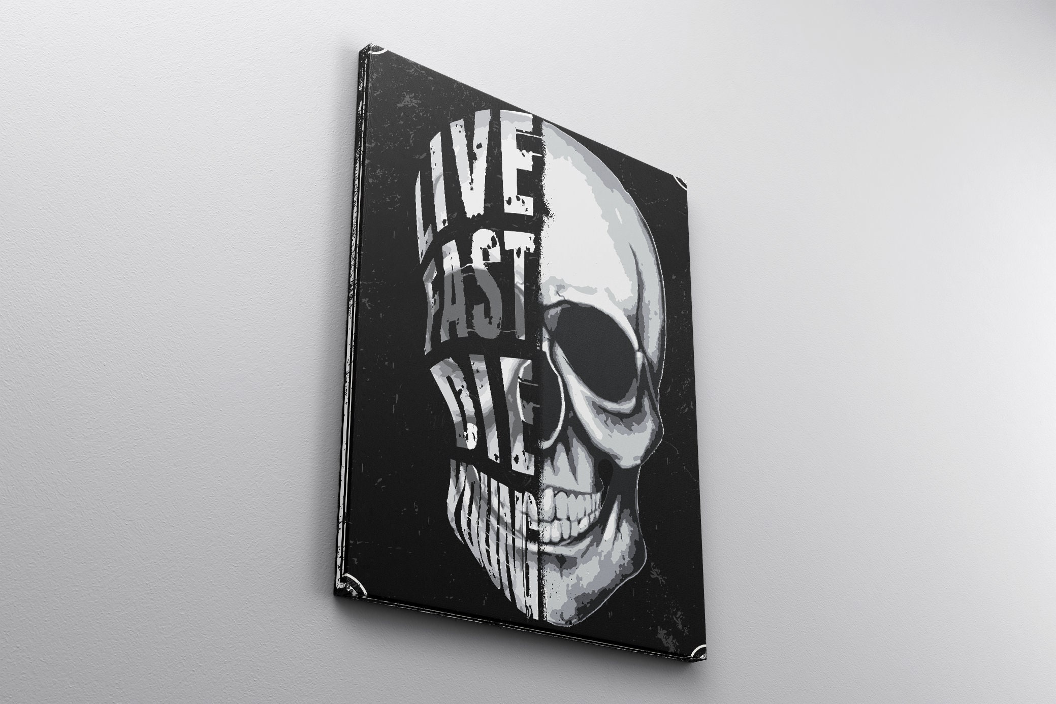 Skull Canvas Wall Art Skull Art Print Abstract Canvas Etsy UK