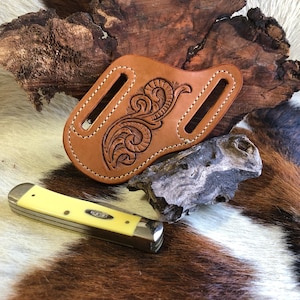 Leather knife sheath Handmade knife sheath Pancake knife sheath Knife Holster Gift for him Birthday gift Christmas gift for him