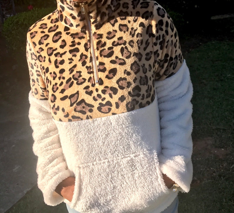 leopard fleece leopard monogram jacket leopard fleece jacket Monogram fleece pullover