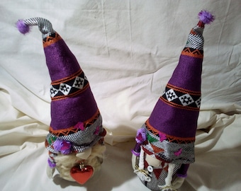 Handmade Purple Dwarf/Gnome - Middle Eastern Inspired Decor (2 pairs = 4 units)