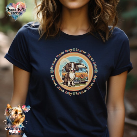 Retro Rescue Dad Dog TShirt Doggie Foster Parent Gift