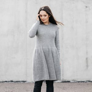 Alpaca Sweater Dress, Knit Gray Wool Dress, Beige, Black Alpaca Sweater Dress, Knit Gray Wool Dress, Beige, Black
