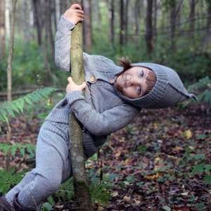 Baby alpaca sweater with hood, knit hooded wool cardigan, gray, beige, white, infant, toddler, girl, boy, kids jacket, wool winter sweater