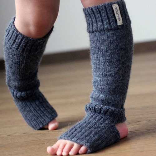 Alpaca Wool Knit Leg Warmers Dark Gray Beige White Knitted Etsy