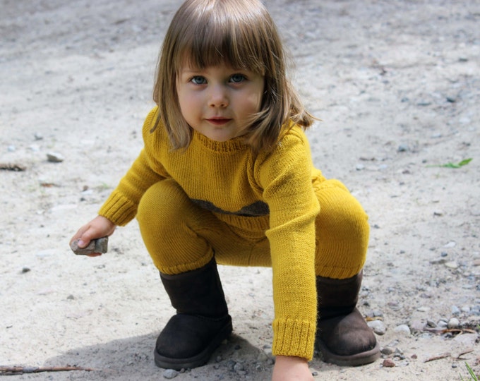 Baby Infant Toddler Alpaca Knit Mustard 