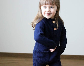 READY TO SHIP Navy alpaca sweater in 3-4 years