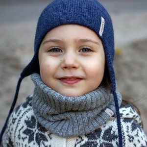 Ensemble en tricot bonnet + snood unis pour garçon