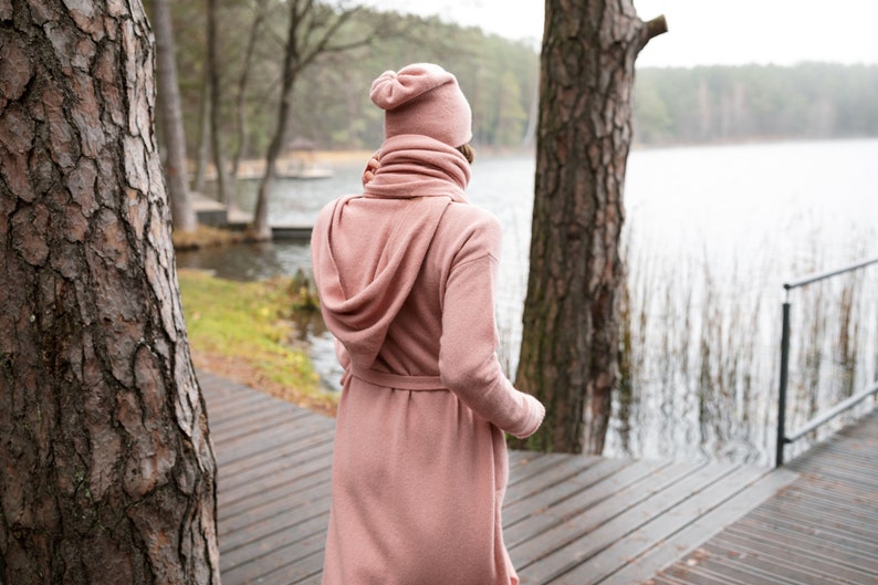 Dusty rose cashmere scarf women. 100 percent pure pink long cashmere scarf. Christmas gift. Organic shawl, winter blanket scarf image 6