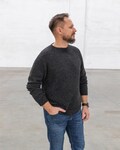 Alpaca sweater for men, wool pullover, charcoal gray knit cardigan, Christmas gift, black, blue regular fit jumper, warm modern clothes product logo