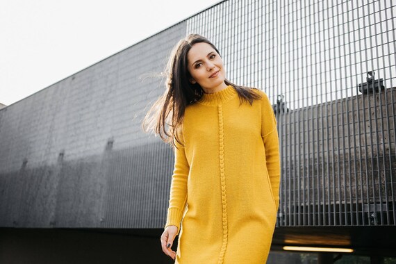 Sweater Dress – Mustard Sweater Dress – Mustard