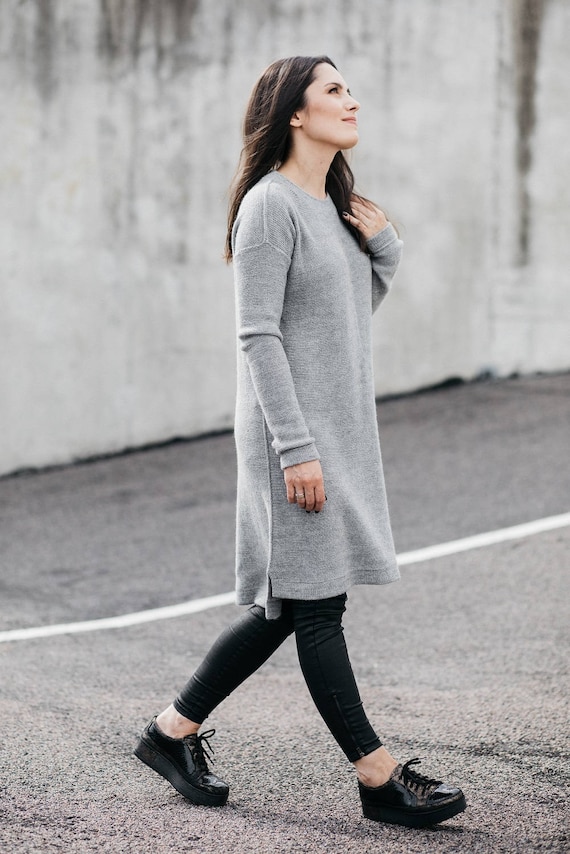 Tom Tailor Woolen Dress light grey cable stitch casual look Fashion Dresses Woolen Dresses 