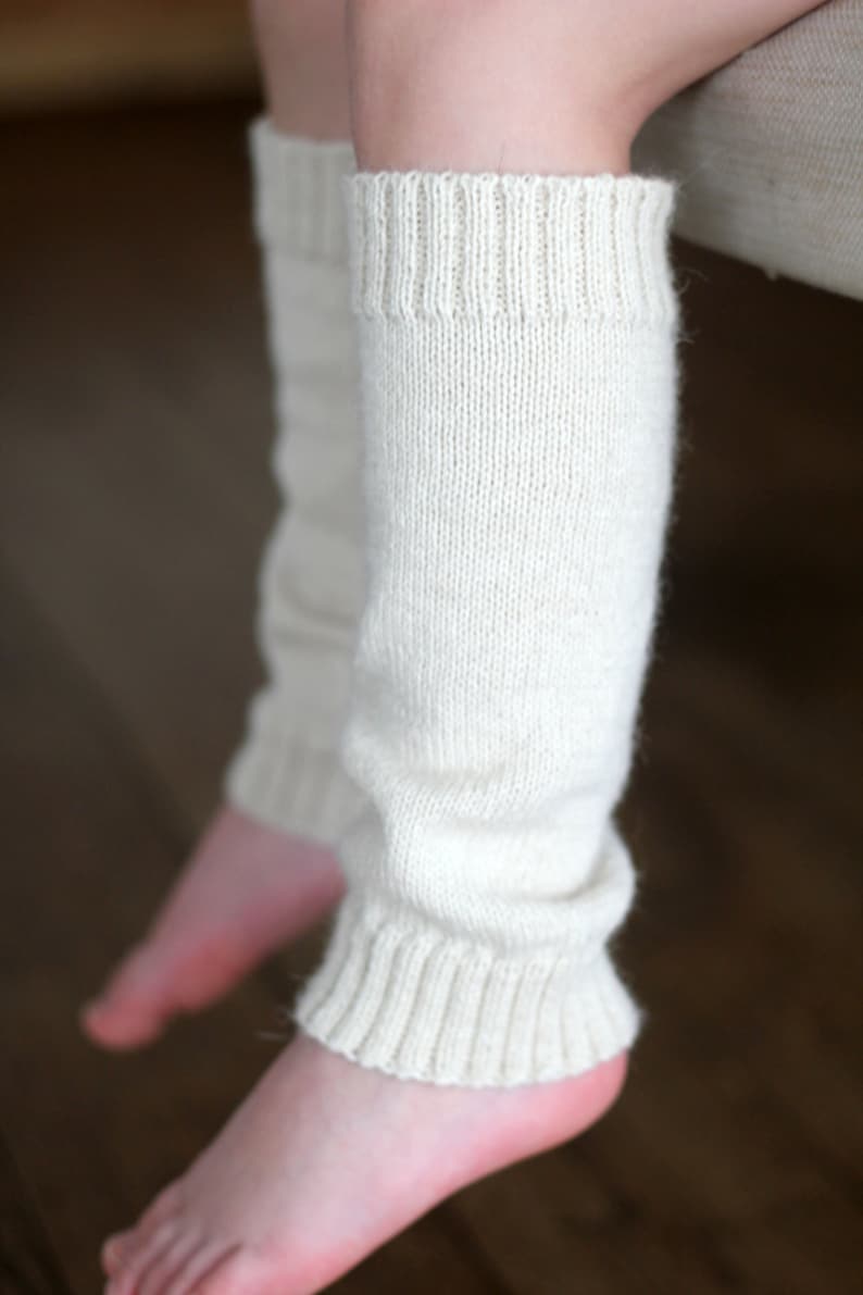 White Leg Warmers Baby Alpaca Wool Knit Natural White Brown Etsy